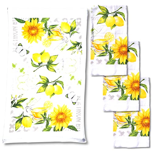 Lobyn Value Packs 4 Stück saugfähige leichte Küchentücher 15 x 25 cm Baumwoll-Poly-Mischgewebe Cover