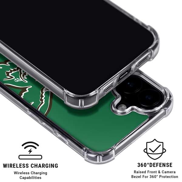 Skinit Clear Phone Case Compatible with iPhone 16 - Officially Licensed NFL Philadelphia Eagles Retro Logo Design