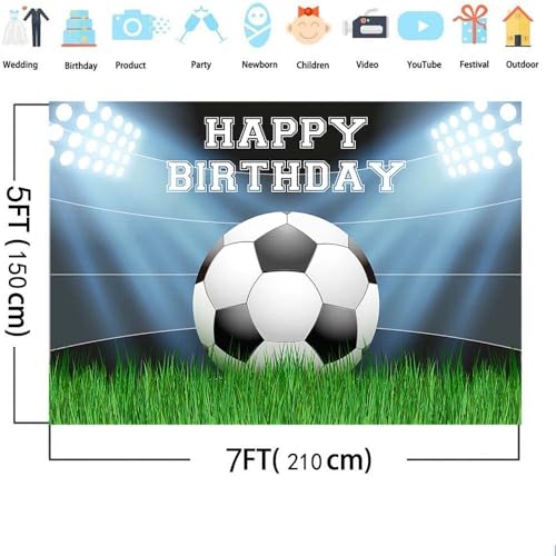 Fondo Fotográfico Decorativo para Fiesta de Fútbol 7x5 ft miniatura 4