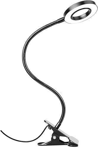 Miniatura 1 de Lámpara de escritorio con clip para lectura en casa, oficina, 10 brillo regulable, 3 modos, luz de abrazadera para cabecera de cama