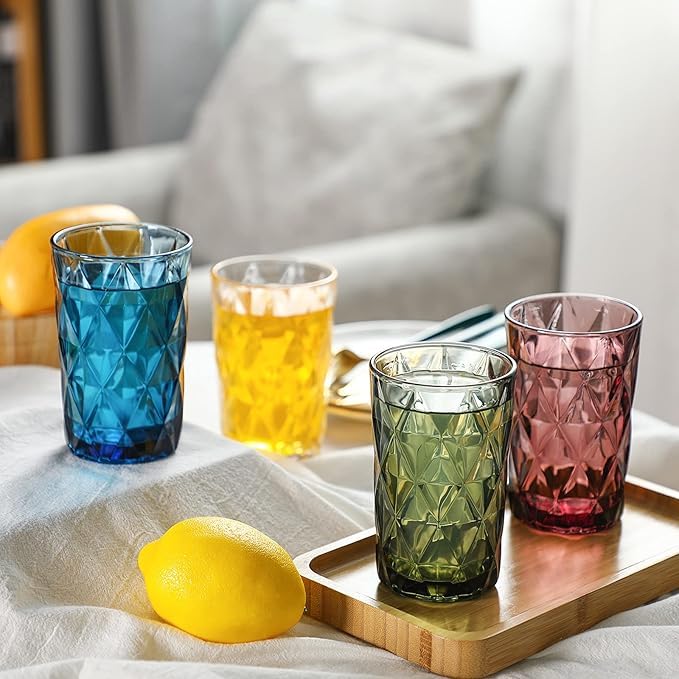 Mivana Premium Green Juice Glasses 350 ML Drinking Glasses, Highball Lead-Free Glasses, Tumblers for Water, Juice, Beer, Cocktail and Mixed Drinks - 6 Pieces, Transparent (, HP-73 Set of 6) 4