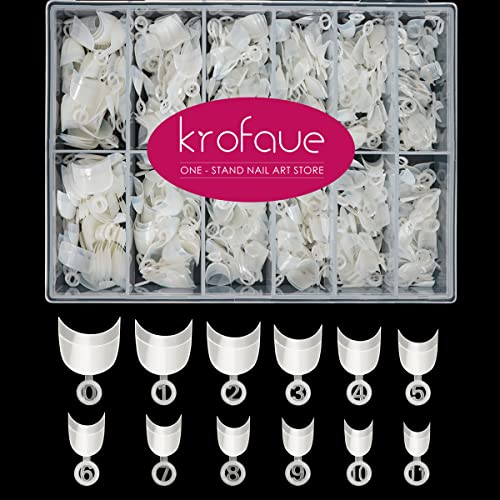 krofaue 600Pcs French Short Nail Tips,12 Sizes Clear Acrylic Nail Tips with Box,Half Cover Natural False Nail,White Wrap Edge Artificial False Manicure for Nail Art Salons and Home DIY (Natural) krofaue 600Pcs French Short Nail Tips,12 Sizes Clear Acrylic Nail Tips with Box,Half Cover Natural False Nail,White Wrap Edge Artificial False Manicure for Nail Art Salons and Home DIY (Natural)