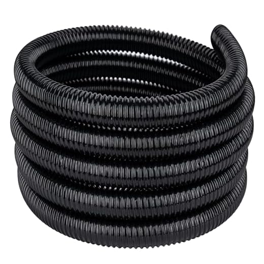 Geowaky Pond Tubing 1” × 10ft- Black Corrugated Flexible PVC Hose, Kinkproof & Strong for Garden Ponds, Waterfall Sump Pump Pond Hose