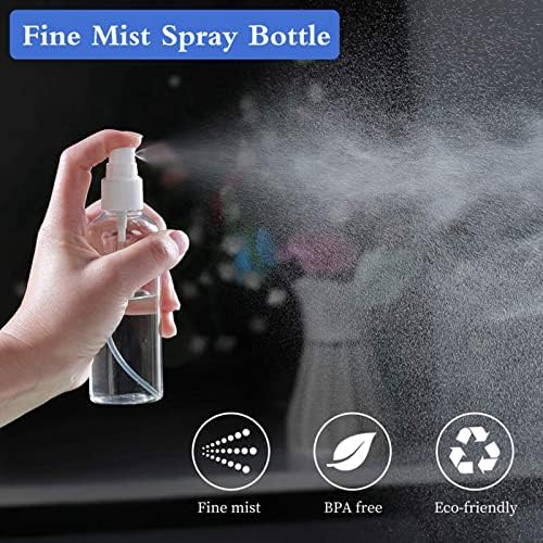 Mist Spray Bottles, 6 PCS Small Spray Bottle Empty Clear Fine Sprayer Plastic Travel Refillable Atomiser Bottle Set Refillable Liquid Containers For Make-Up Perfume Cosmetic Hair Toiletries(50ML)