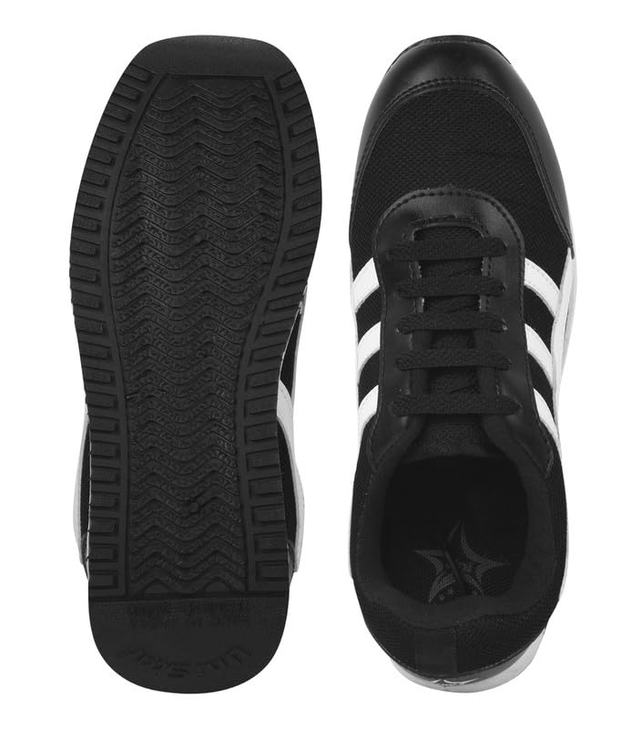 Image of Unistar Sports Shoes for Men | Non-Slippery Black & Red Shoes | Comfortable & Water Resistant | Outdoor, Casual, Jungle, Sports, Running, Hiking, Trekking | Size - 6