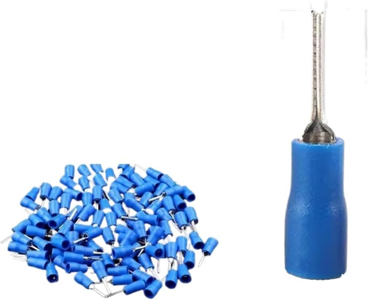 230/100PCS PTV1.25-10/2-10/5.5-13(18) Insulated Cold-Pressed Terminal Wire Nose Pin Pin Sizes for Electrical Wiring