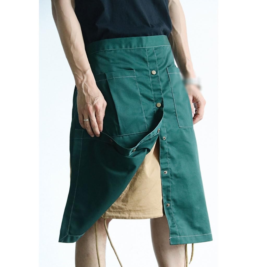 TEESONG Tablier de Chef Demi-Tablier de Style coréen, à la Mode, Cuisine, hôtel, Restaurant, Serveur, vêtements de Travail for Hommes et Femmes Tabliers pour Hommes(A)