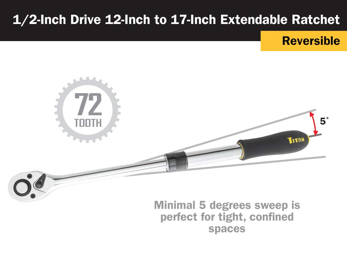 Titan Tools 12074 1/2-inch cricchetto allungabile – multicolore