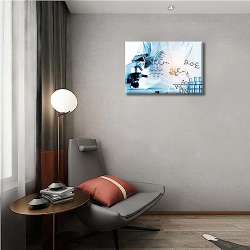 Image of TUMOVO 1 Panel Home Decor Medical Wall Decor for Living Room Laboratory Research Concept Artwork Wall Decor for Bedroom Posters and Prints Framed Ready to Hang (12 inch Wx18 H)