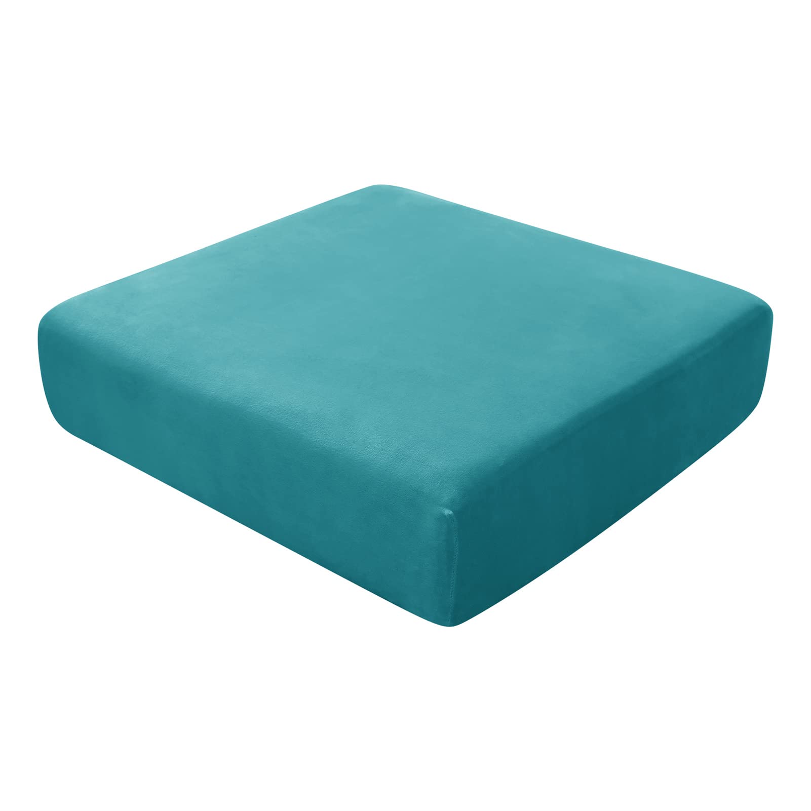 HonunG Luxurious Velvet Sofa Seat Cushion Covers, Removable Sofa Seat Covers with Elastic Bottom,Washable Furniture Slipcovers Protector for Kids and Pets (Turquoise Blue,Large-3-Seater)