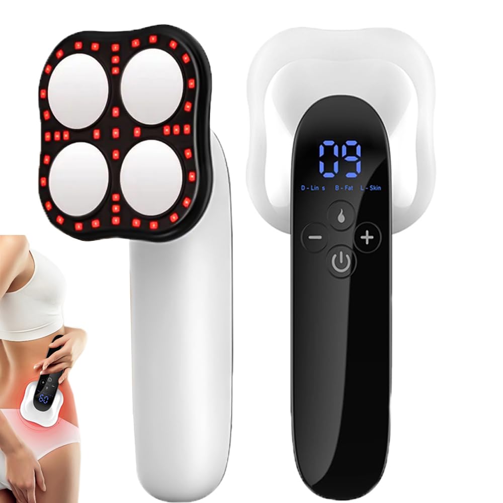 Masajeador Anticelulitis, 3 Modos + FuncióN De Calor + 10 Intensidades, Rf Radiofrecuencia Ems Led Luz Roja Masajeador Corporal Quemador De Grasa Para Brazos, Cintura, Abdomen, Piernas Y Cadera