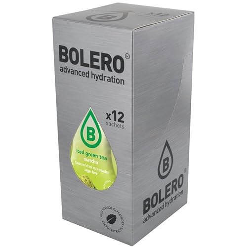 Bolero Drink Box 12x8g | Té Verde Helado Matcha | Sin Azúcar | Bajo en Calorías | Bebida Instantánea Refrescante y Saludable