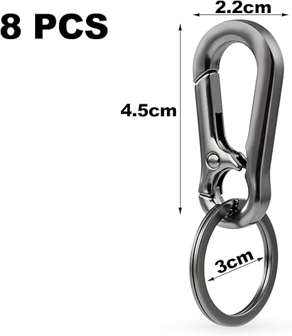 4 Mousquetons Porte-clés Métalliques - Alliage Zinc, Amovibles, Pour Sacs/cles