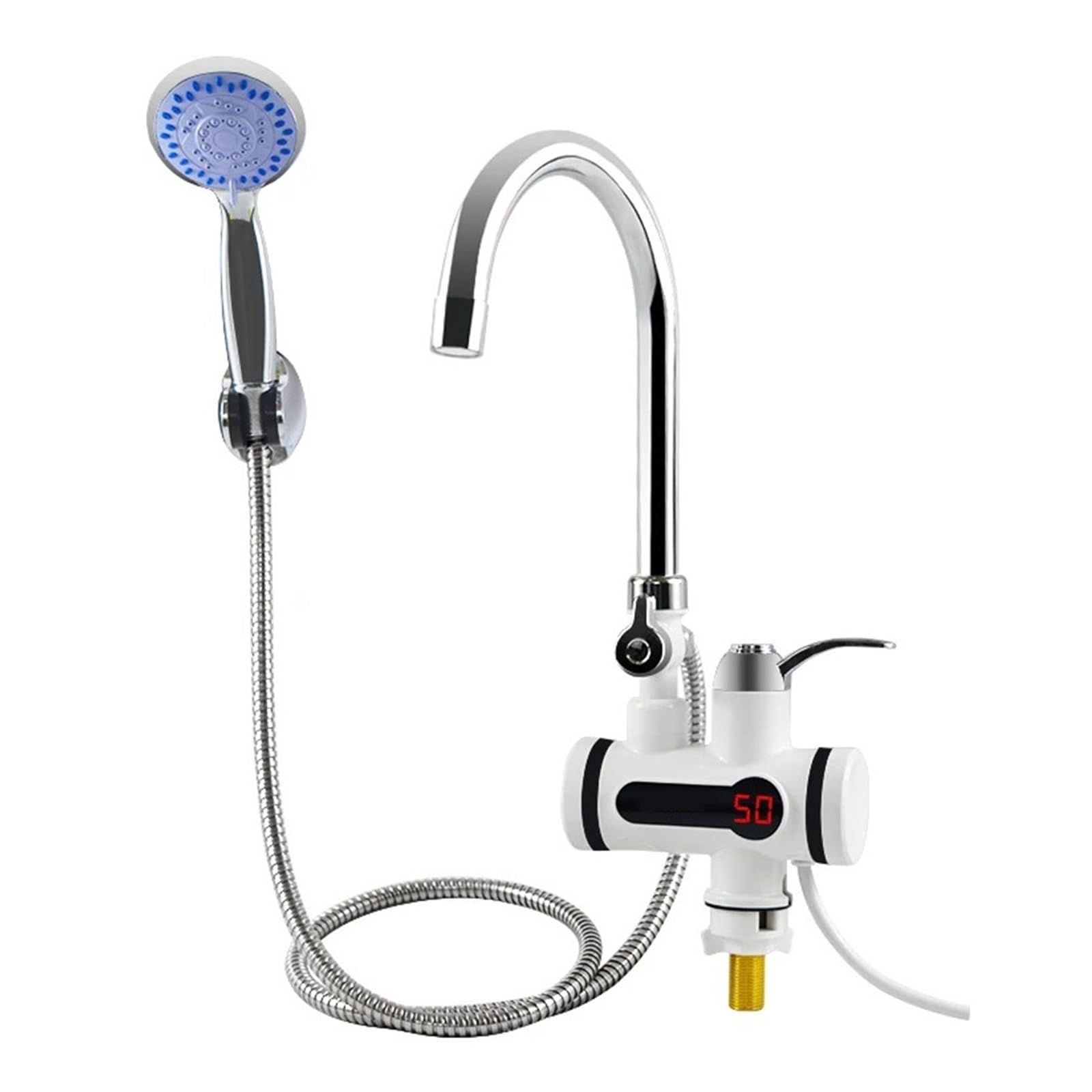 Grifo Con Calentador De Agua Sin Tanque 3000W, Ducha, Eléctrico Instantáneo, Calefacción Caliente For Cocina Y Baño Ahorra Tiempo