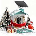 COOAU 2K Smart Bird Feeder with Camera, Faster Solar Powered Charging, Outdoor Birdhouse Cam with Precise AI Birds Recognition, Live Video Watching and Notifications, Ideal Gift for Bird Lovers,Blue