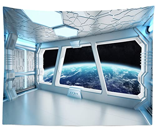 Loccor Tapeçaria de Nave Espacial Tapeçaria de Parede Ficção Científica Futurista Tapeçaria de Pared