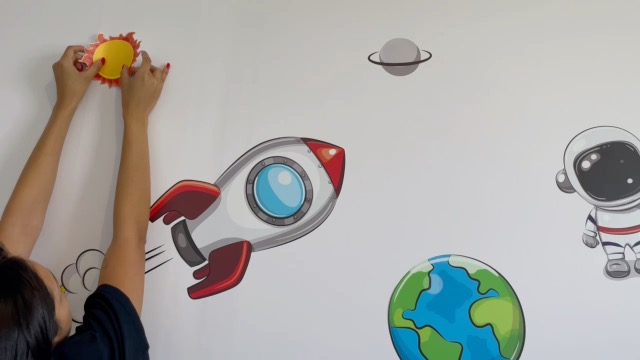 Vinilo decorativo espacial para pared 50 in x 27 in miniatura 7