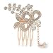 Produktbild Avalaya Brautschmuck/Hochzeit/Abschlussball/Party, rotgoldfarbene österreichische Kristall-Blume mit baumelnden Seiten-Haarkamm  60 mm L