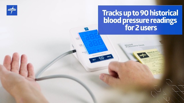 Image of Medline digital Blood Pressure Monitor, Adult Upper Arm Cuff, Digital LCD Display, Stores Up To 90 Readings, Batteries includedes