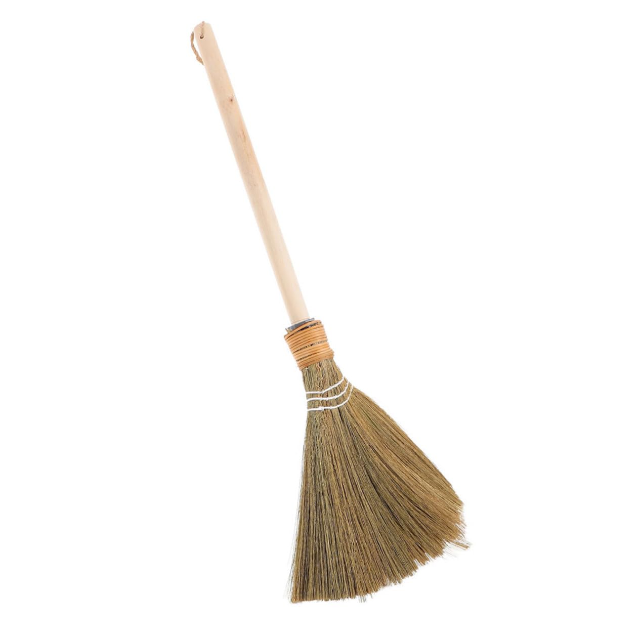PartyKindom Corn Broom with Wooden Handle Traditional Whisk Brooms for Floor Sweeping