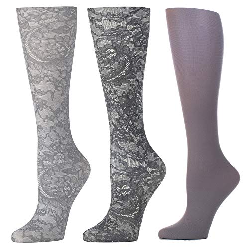 Image of Celeste Stein Therapeutic Graduated Women Compression Socks, Diabetic Socks For Womens, 8-15 mmHg For Regular Calf