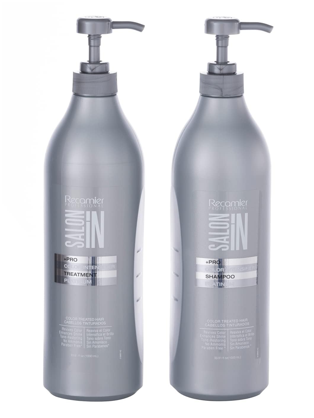 SALON IN SalonIn +Pro Color Intensifier Hair Platinum Kit Shampoo and Treatment - Kit Tratamiento y Shampoo Intensificador de Color Platino para cabello