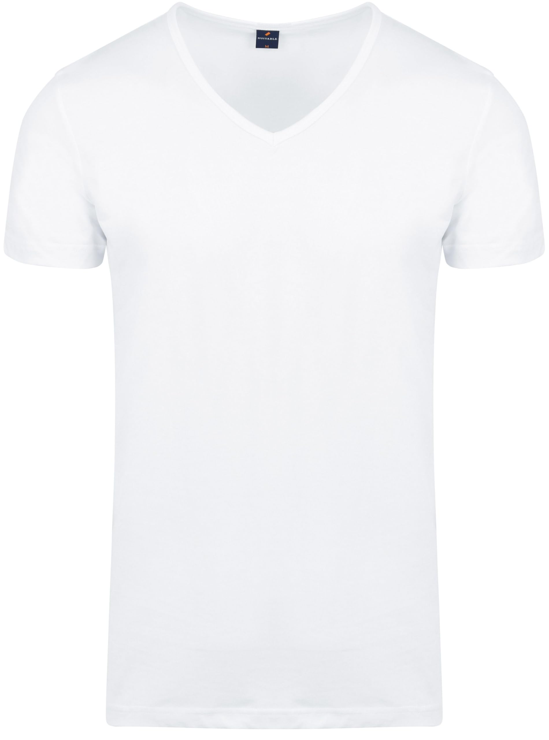 Suitable Vita T-Shirt Col en V Blanc 2-Pack - Hommes - Vêtements - Taille - 120-2 V White Vita
