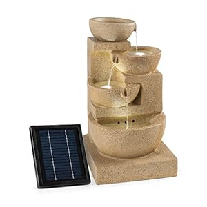 Blumfeldt Corinth sierfontein – tuinfontein, sfeervolle waterpartij, zonne-energie, 3 watt zonne-LED, pomp, 4…