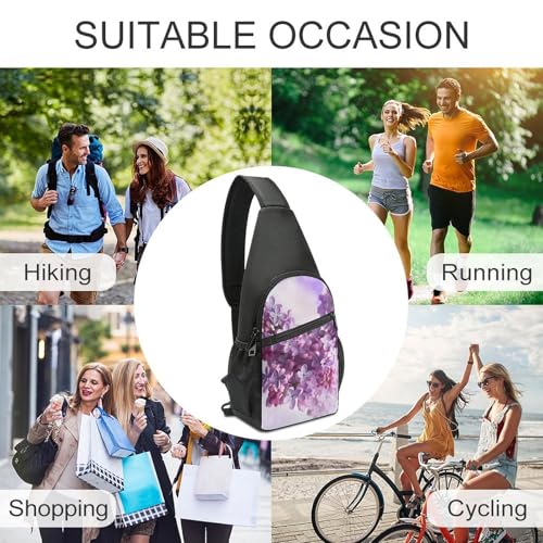 Mochila tipo sling floral Lilac Flowers para adultos miniatura 6