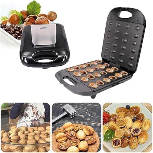 OFNHJK Walnut Cookie Maker, 1400W Electric Nut Walnut Cake Maker with Non Stick Coating and Indicator Light, Support Double Sided Heating, Homemade Dried Fruit Maker for Home Kitchen Use - Image 3