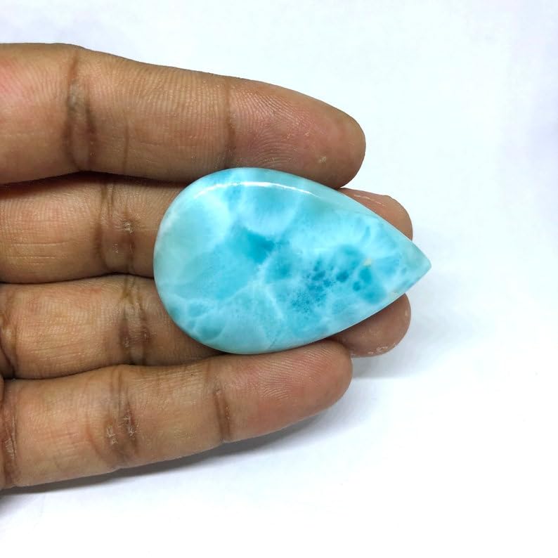 Larimar cabochon poire 42x28mm pour création de bijoux DIY - 3