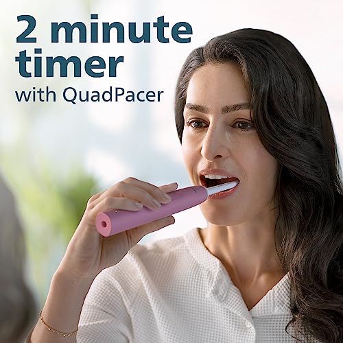 Image of Philips Sonicare 4100 Rechargeable Electric Toothbrush, Advanced Plaque Removal, Pressure Sensor, Includes Brush Head Case, Deep Pink BD5004AZ