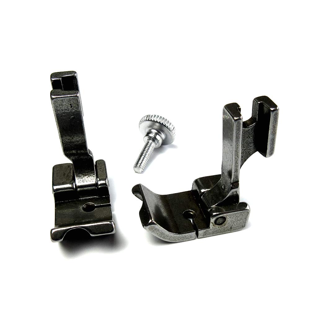 Evernice 2 Sets Left Piping Cording Foot For Juki Ddl-8500 8700 5550 8300 Singer 191D 591 (Groove Size: 1/4")