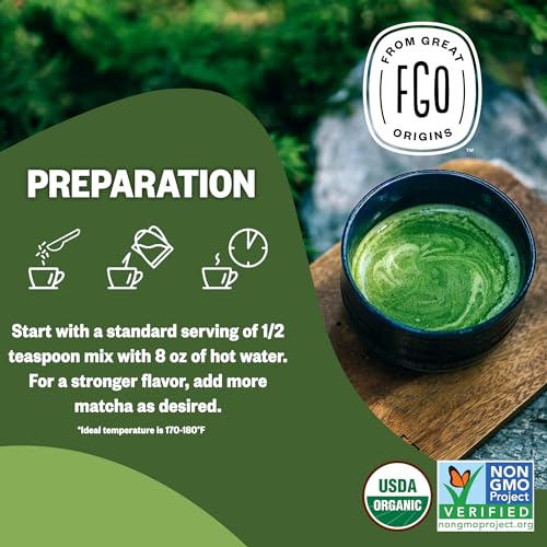 image for FGO Organic Matcha Green Tea Powder, Japanese Culinary Grade for Cooki