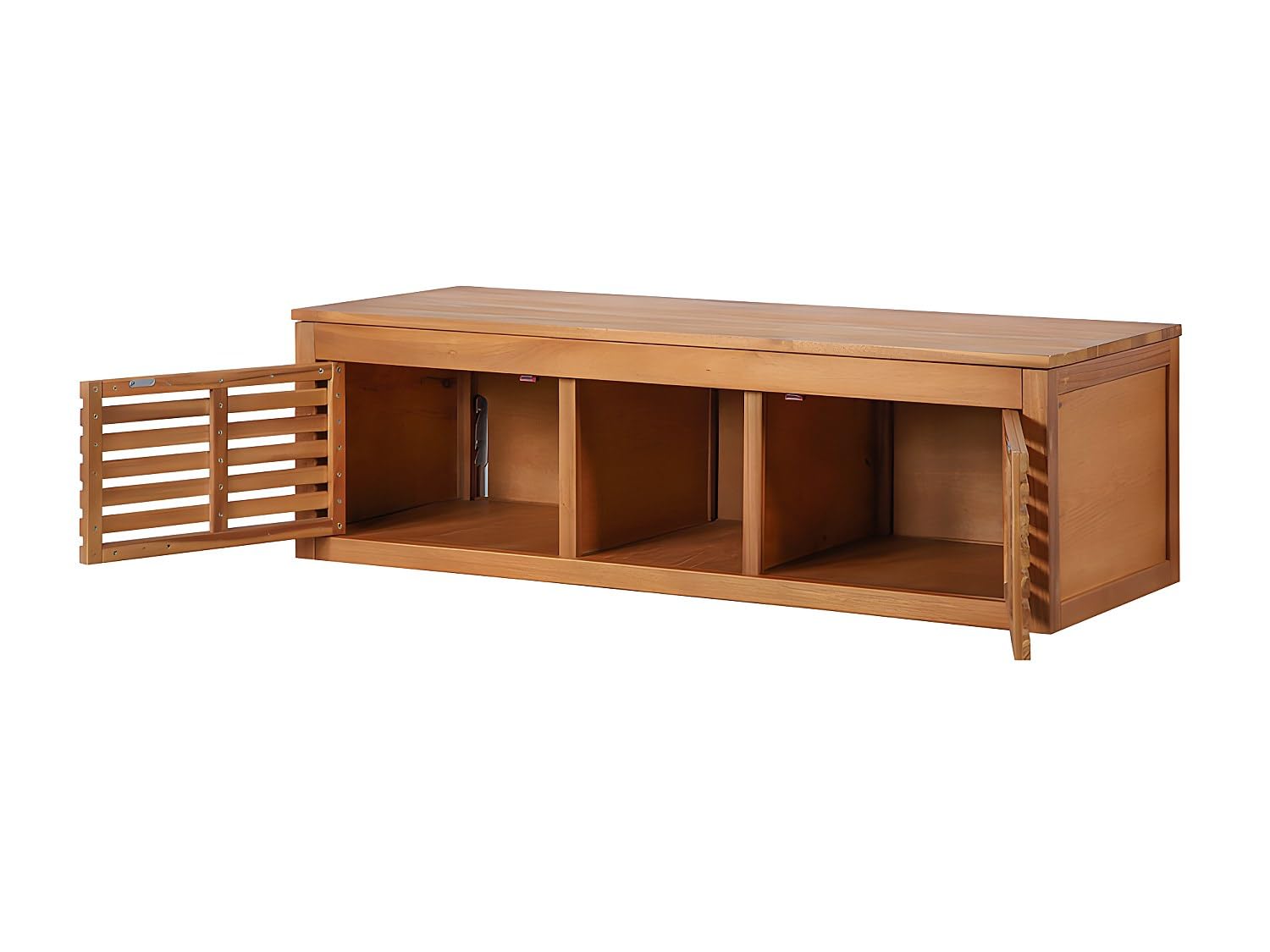 Venta-Unica - Mueble de baÒo suspendido de Madera de Acacia - 130 cm - PENEBEL