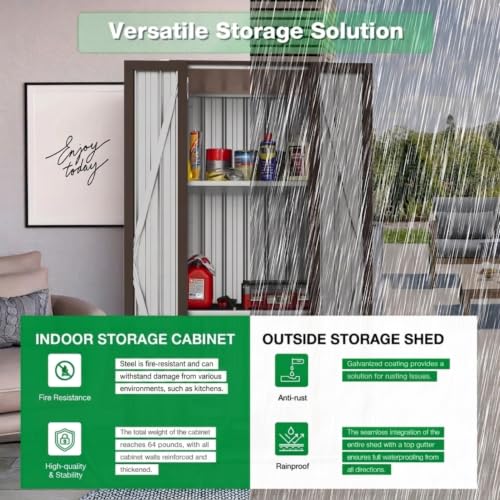 Image of AECOJOY Outdoor Storage Cabinet Waterproof, 70 inch Vertical Tall with Base