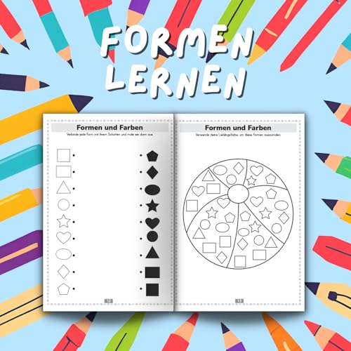 XXL Vorschulheft ab 5 Jahren für Jungen und Mädchen: 8 in 1 Übungsbuch zum einfachen Zahlen und Buchstaben lernen | Ideal für Kindergarten, Vorschule und Schulanfänger