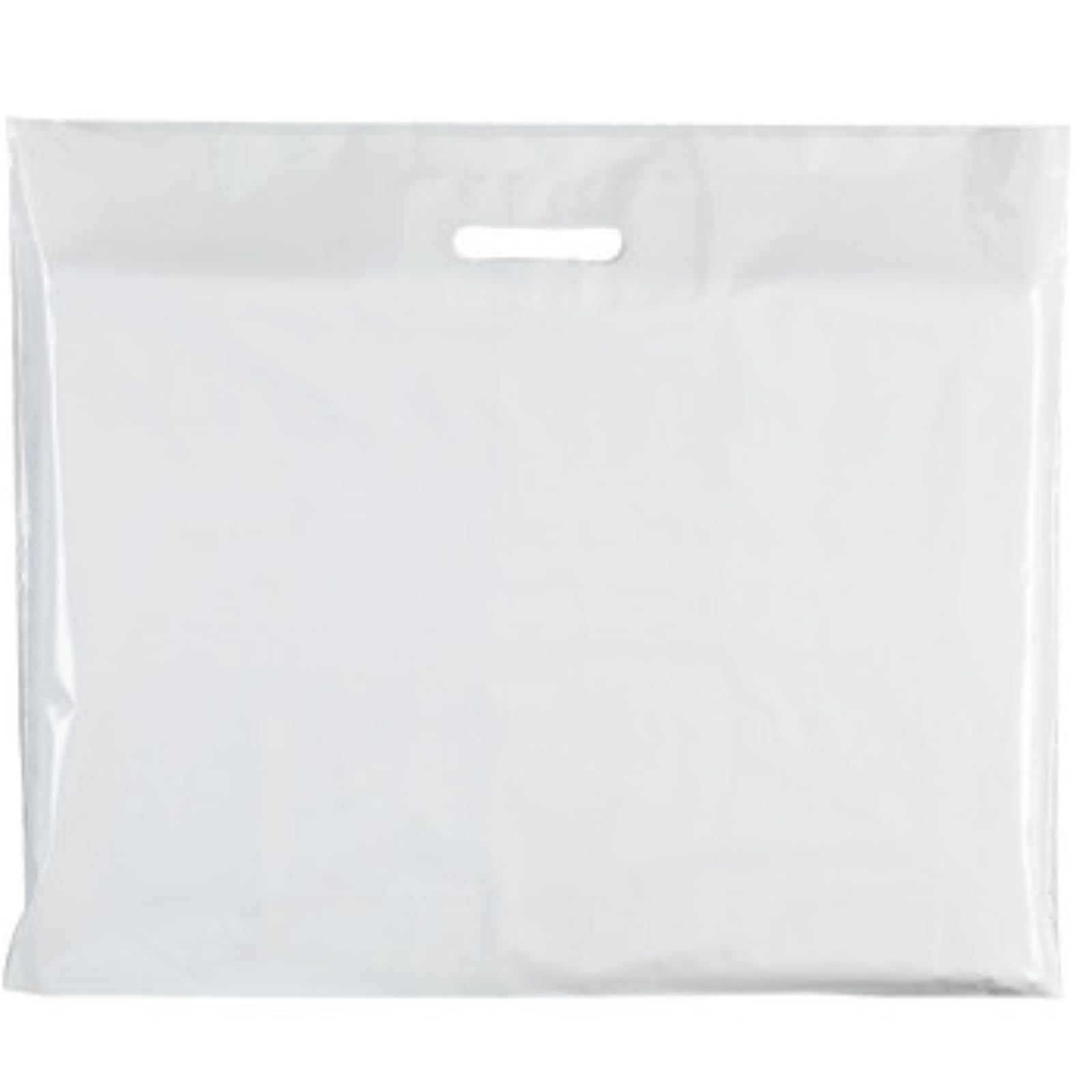 100X Plastic Plain White Carrier Bag 29"x24"+4(X-Large) - Modern Printed Strong Gift Shopping Bags