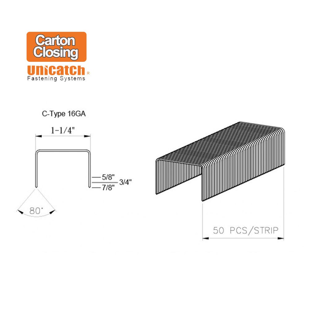 Copper CC34C Carton Closing Staples 1-1/4-Inch Crown, 3/4