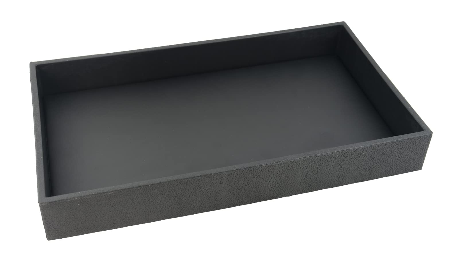 2 Inch Deep Black Leatherette Tray with Choice of Leatherette or Velvet Padded Presentation Display Pad (Tray with Black Leatherette Display Pad)