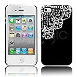iPhone 4S Case, MagicMobile Premium Hard Snap-On Case for iPhone 4 / 4S Cute 3D Pearls Lace Design Luxury Bling Dimond Cover for iPhone 4S Slim Case| Color Black