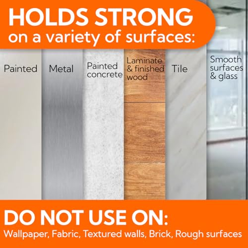 hookay Upgrade Small Adhesive Strips for Damage-Free Hanging, Removable Wall Hooks Strips, No Tools Indoor Adhesive Strips for Small Decor & Living Spaces, 64 White Strips - Image 5