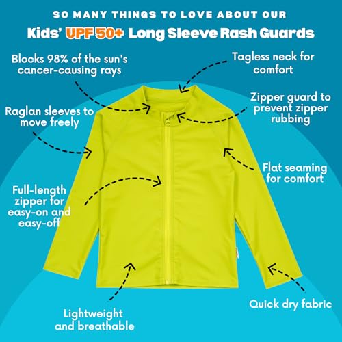 Image of SwimZip UPF 50+ Long Sleeve Rash Guard for Boys' and Girls' - Baby, Toddler, Kids