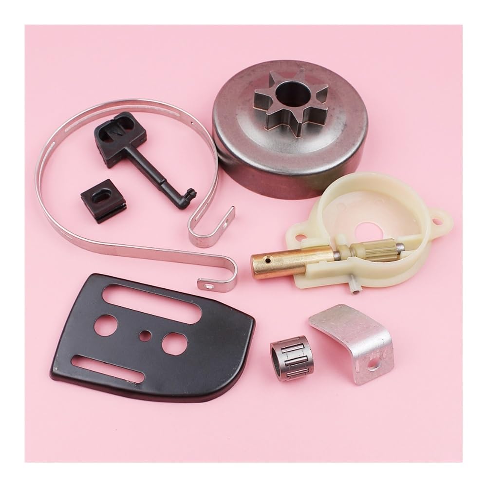 Bomba de aceite for motosierra de 325" y 7 dientes, compatible con modelos 142, 141, 137, 136, 41 y 36. Incluye retenedor de cadena, banda de freno, placa de barra y varilla de estrangulación.