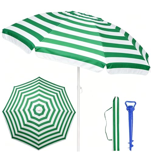 Sombrilla Playa, Protección UV+50, Sombrilla Antiviento, Soporte Metálico