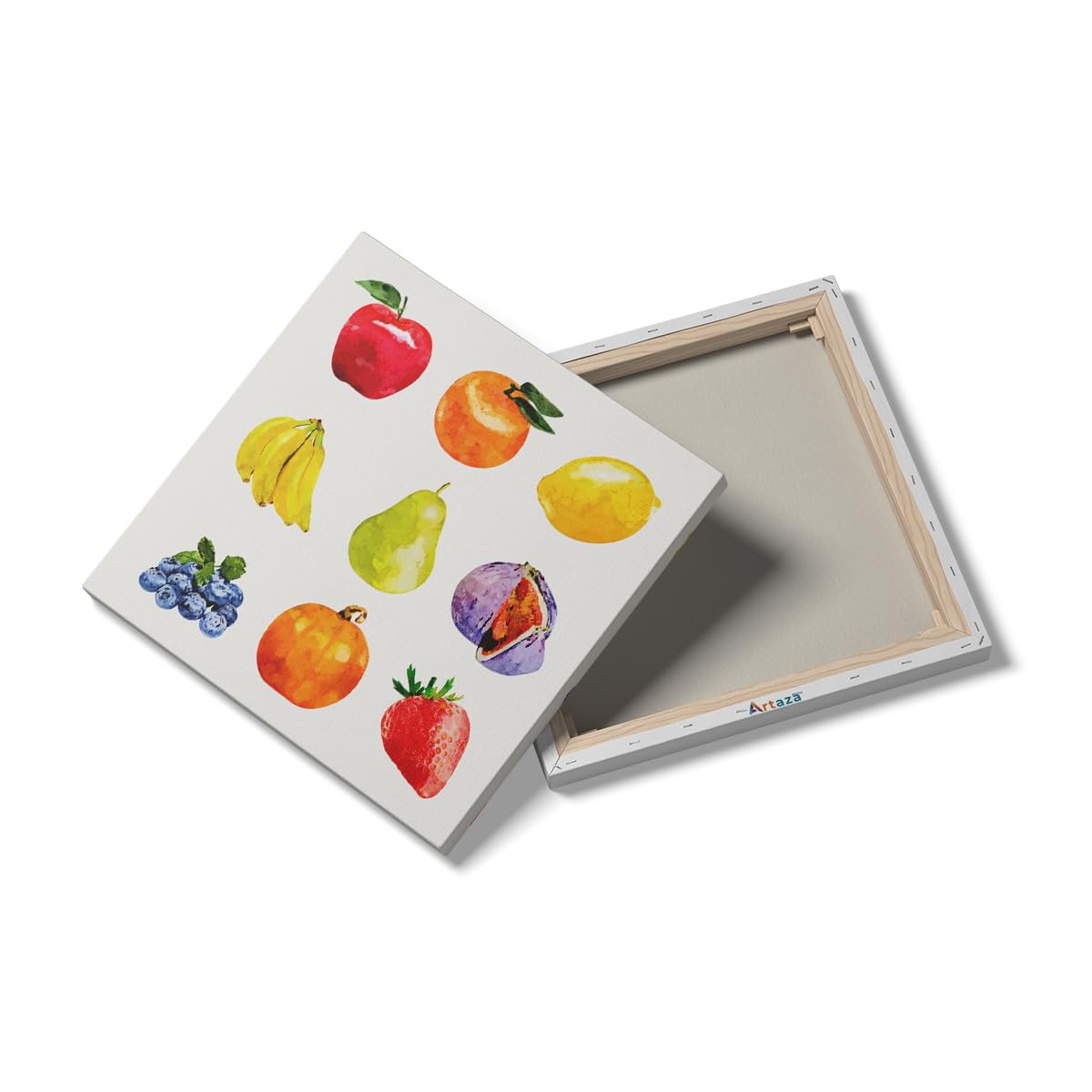 Artaza Cuadros Decoración Salón Modernos Frutas - 90x90 cm - Grande - Cuadros Decorativos Cocina - Decoración Pared Hogar - Lienzos Acuarela Cocina