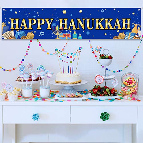 Tatuo-Large-Happy-Hanukkah-Party-Decoration-Chanukah-Photography-Backdrop-709-x-433-Inch-Blue-Shiny-Menorah-Lamp-Festive-IndoorOutdoor-YardHome-Decor Tatuo Large Happy Hanukkah Party Decoration Chanukah Photography Backdrop 709 x 433 Inch Blue Shiny Menorah Lamp Festive IndoorOutdoor YardHome Decor