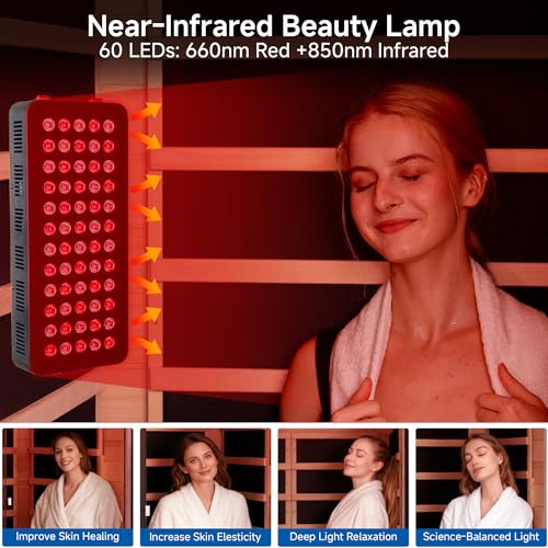 Infrared Sauna, 2 Person Home Sauna with Red Light Therapy Black - Image 4