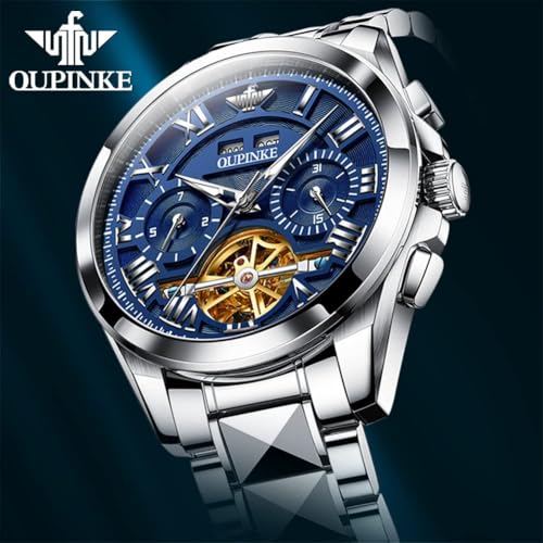 OUPINKE Watches for Men Automatic Skeleton Self Winding Dress Wrist WatchBusiness Waterproof Luminous Tungsten…3