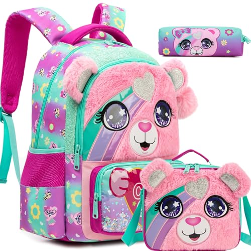 Danfimy Conjunto de mochila infantil, Urso fofo 19103-3, Medium, Leve
